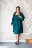 Winter Green Smocked Dress