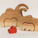 Wooden elephants family puzzle