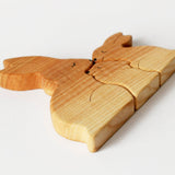 Wooden hare family puzzle