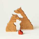 Wooden wolves family puzzle