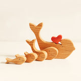 Wooden whales family puzzle