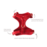 winterberry red velvet adjustable harness