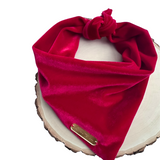 winterberry red velvet dog bandana